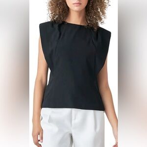 Endless Rose Black Sleeveless Blouse